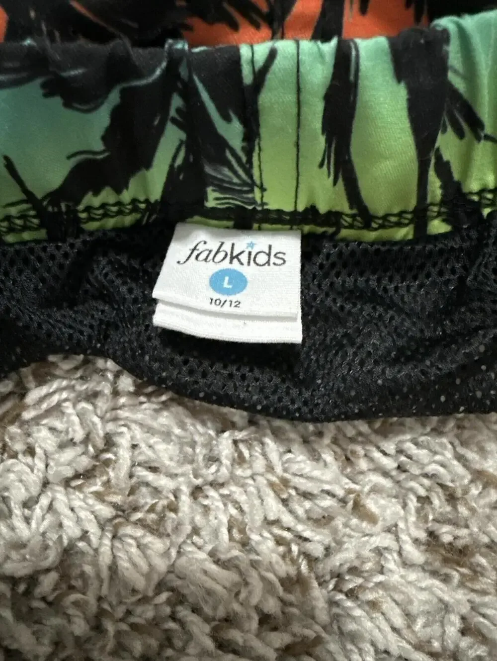 Fabkids Palm Tree Swim Trunks - Boys Large
